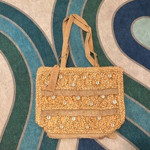 Stylish Tan Tote Bag with Shell Details